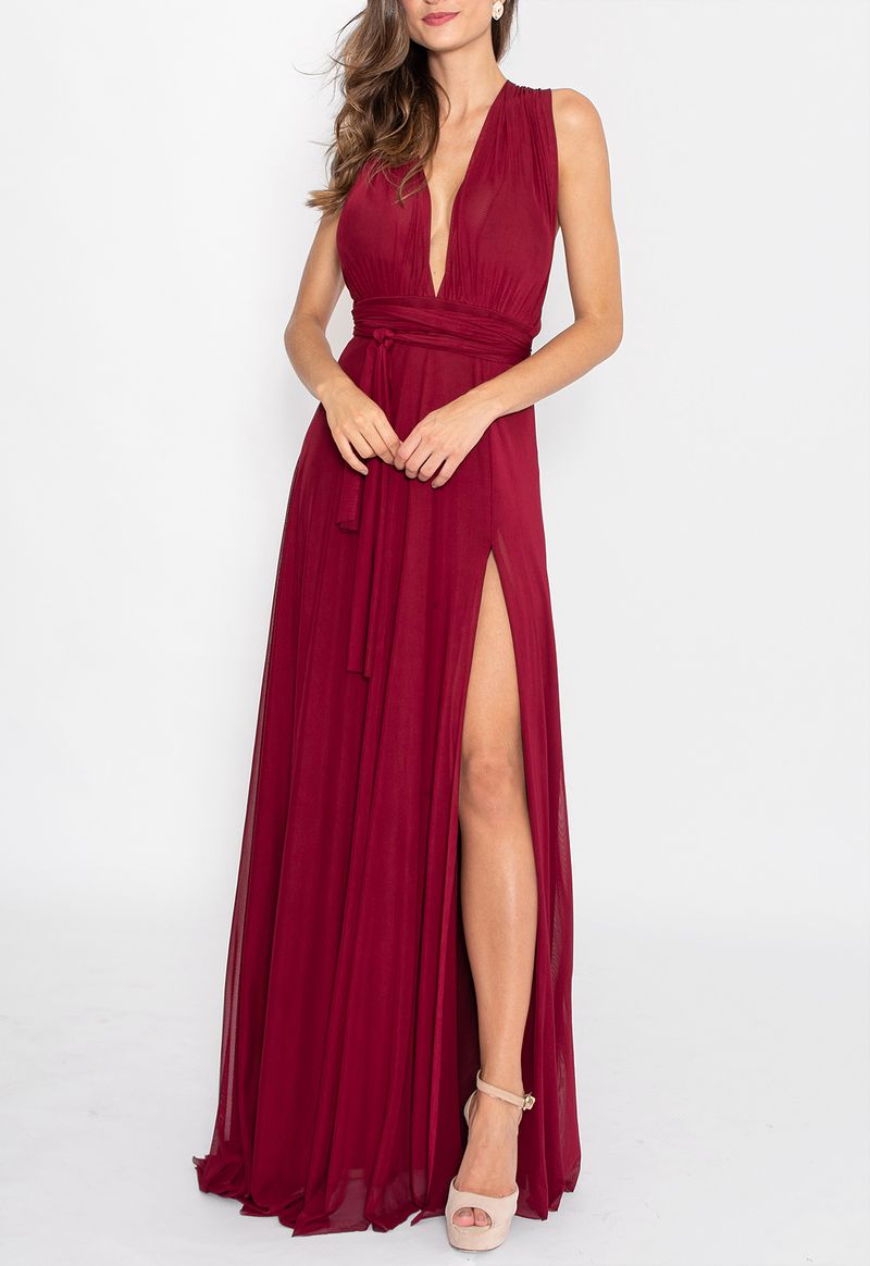 vestido-sana-longo-powerlook-marsala
