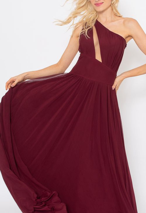 Vestido Kristen longo Powerlook - vermelho marsala
