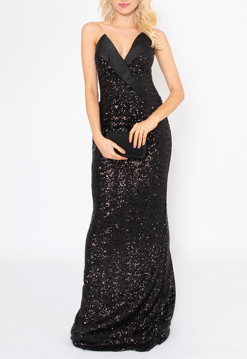 Vestido Raquel longo Powerlook -  preto