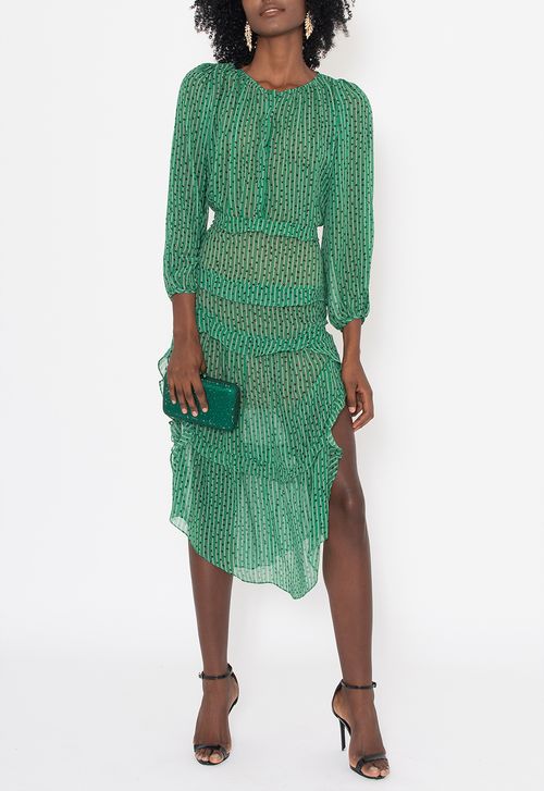 Conjunto Chayene midi Ateen - verde estampado