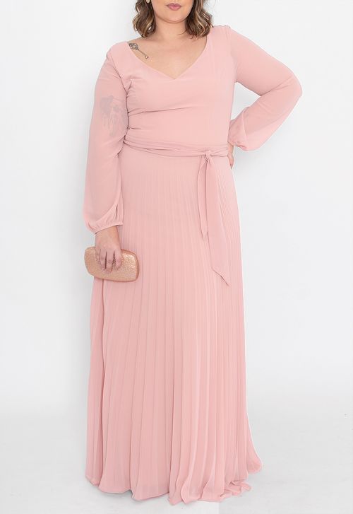 Vestido Edith longo Powerlook - rose