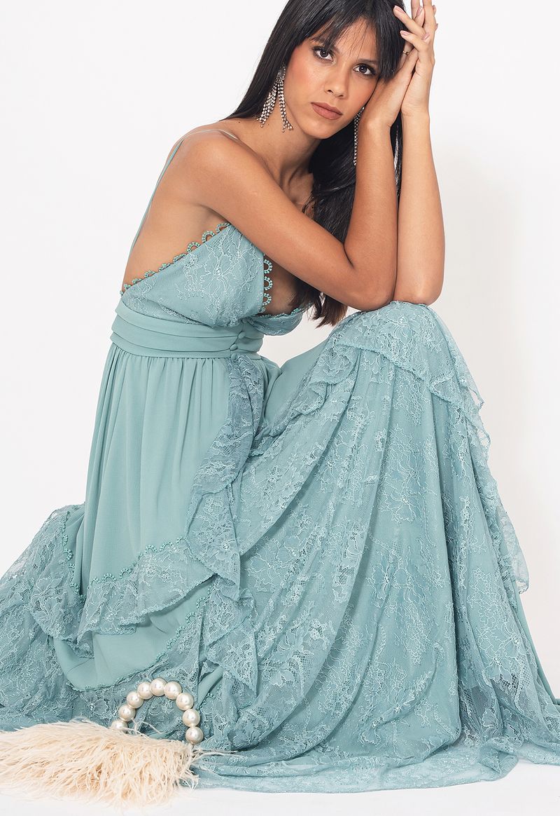Vestido-Mandy-longo-Unity-Seven-verde