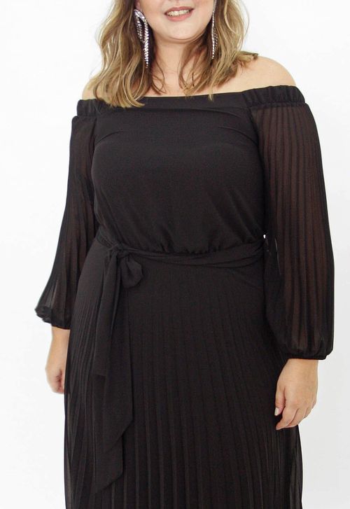 Vestido Tavares longo Powerlook - preto