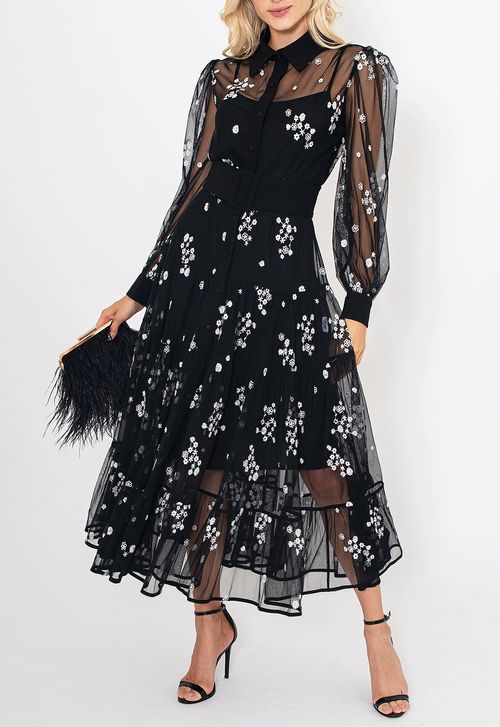 Vestido Irina midi Amissima - preto