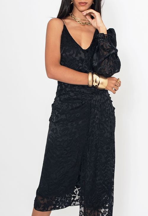 Vestido Marina midi Amissima - preto