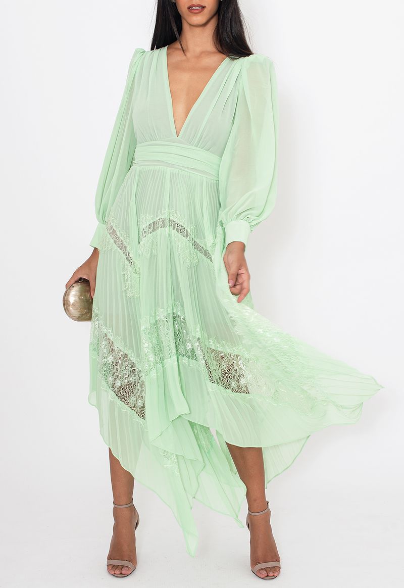Vestido-Chantili-midi-Powerlook-verde