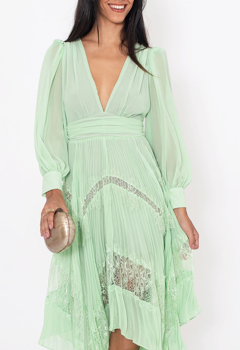 Vestido-Chantili-midi-Powerlook-verde