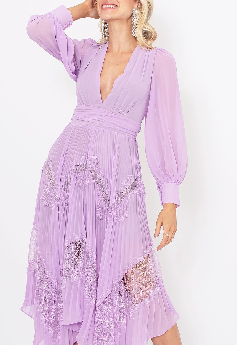 Vestido-Chantili-midi-Powerlook-lavanda