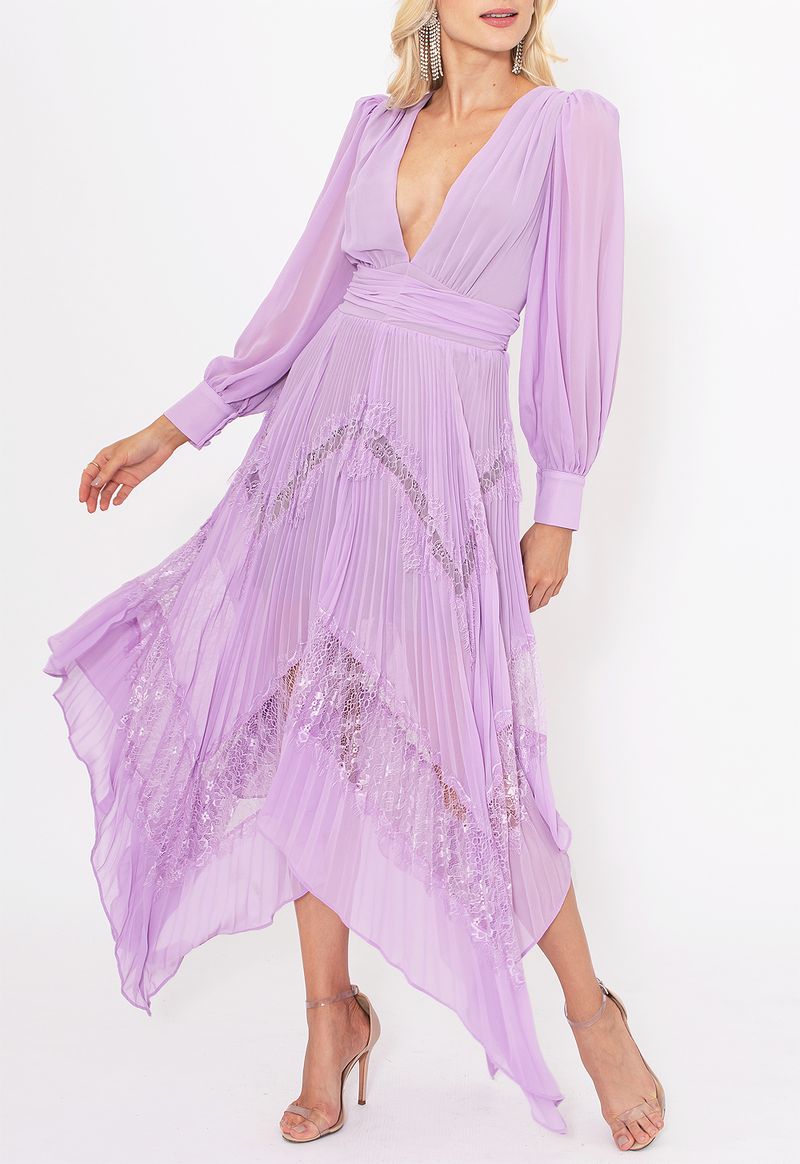 Vestido-Chantili-midi-Powerlook-lavanda