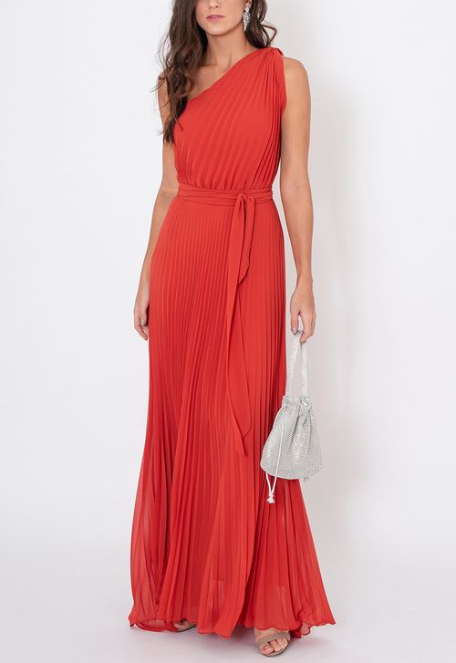 Vestido Lita longo Powerlook - terracota
