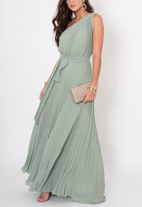 Vestido Lita longo Powerlook - verde oliva