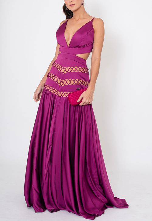 Vestido Sarabi longo Fabulous Agilitá - rosa fúcsia
