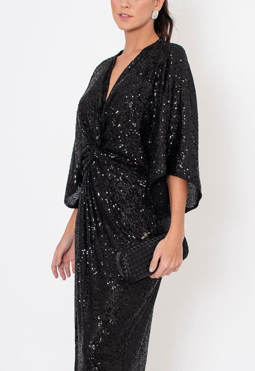 Vestido Sofia midi Powerlook - preto