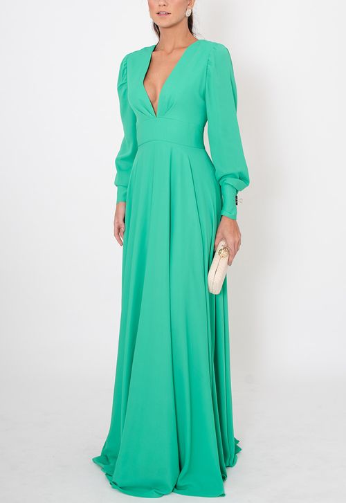Vestido Luzinete longo Powerlook - verde