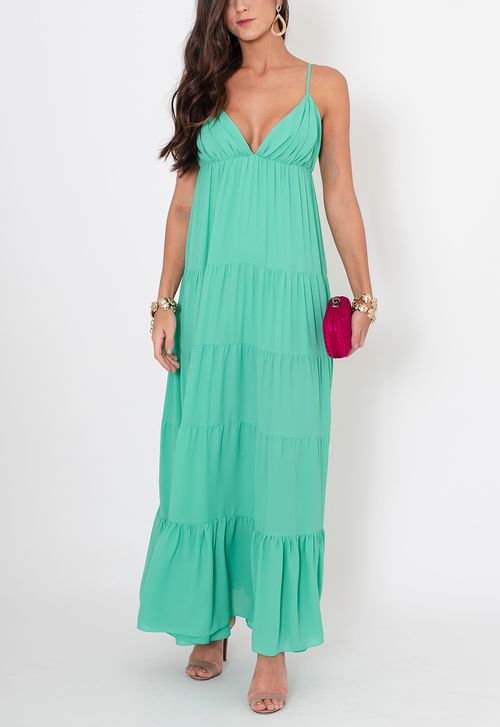 Vestido Yas longo Amissima - azul tiffany