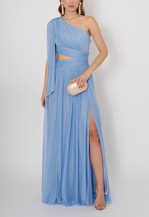 Vestido Ella longo Powerlook - azul (disponível apenas nas lojas Freguesia e Goiânia )