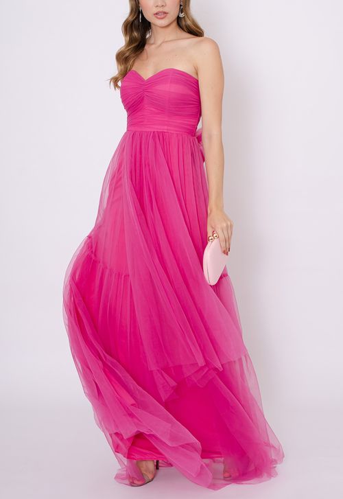 Vestido Rapunzel longo Powerlook - rosa