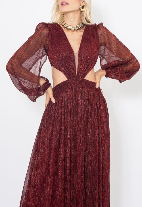 Vestido Lady longo Powerlook - vermelho marsala