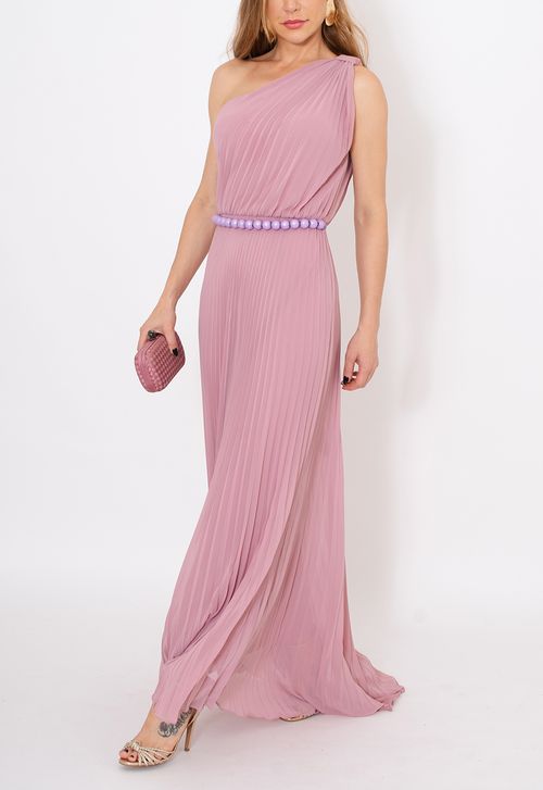 Vestido Lita longo Powerlook - rosa chá