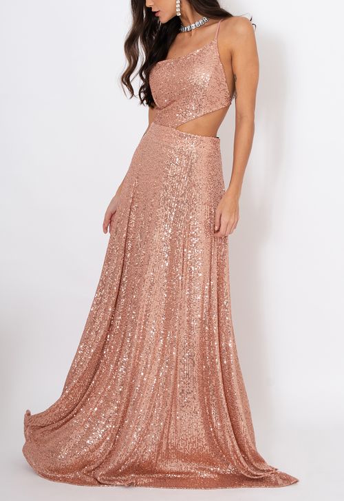 Vestido Plaza longo Powerlook - rose