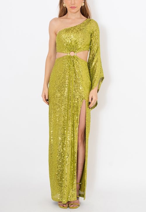 Vestido Mader longo Powerlook - verde abacate