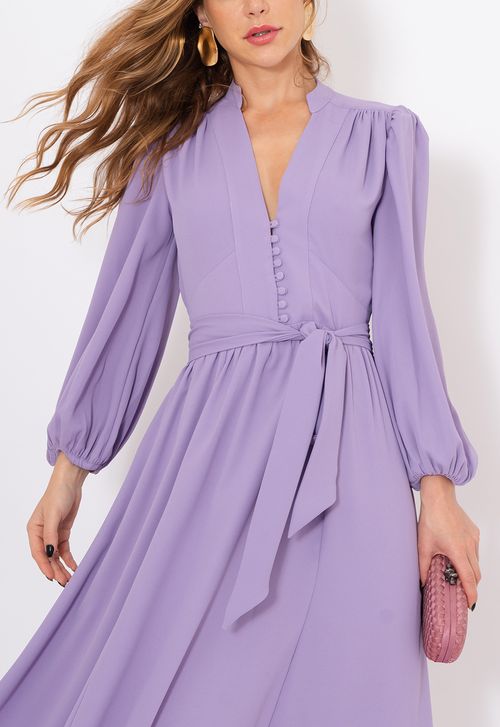 Vestido Clarissa midi Amissima - lilás