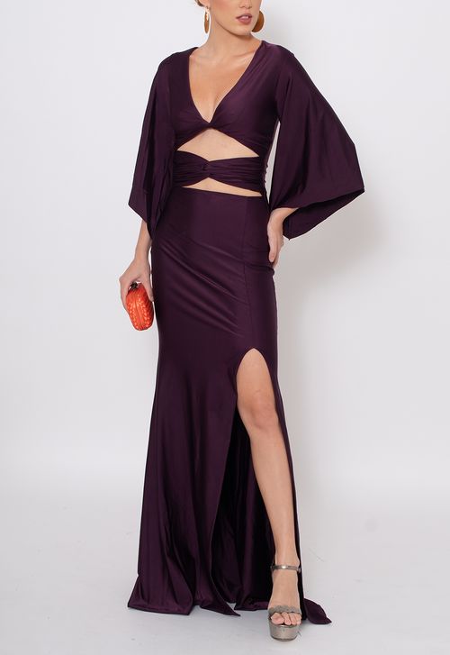 Vestido Mandy longo Maddie - roxo uva