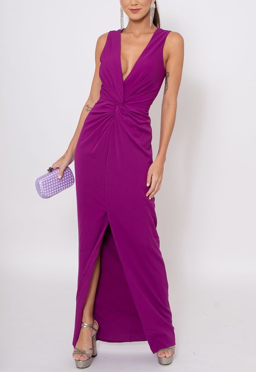 Vestido Louie longo Badgley Mischka - púrpura (disponível apenas na loja de Niterói)