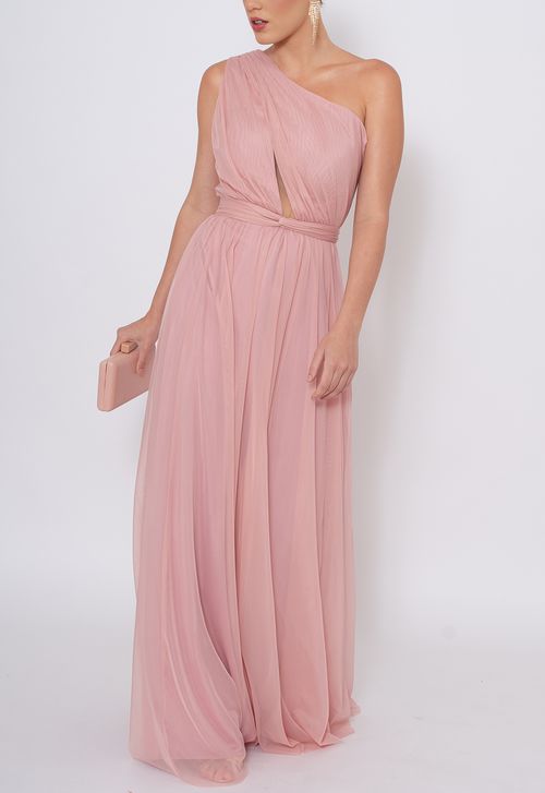 Vestido Débora longo Powerlook - rosa