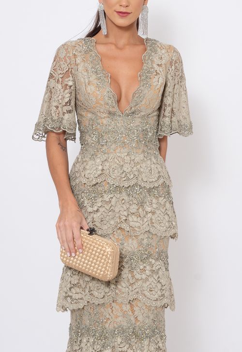 Vestido Vizela longo Agilitá - dourado