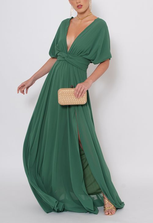 Vestido Sante longo Powerlook - verde