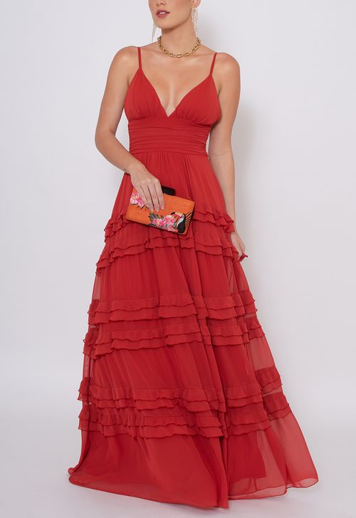 Vestido Fiorentina longo Powerlook - terracota