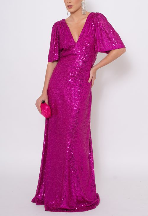 Vestido Clara longo Powerlook - rosa