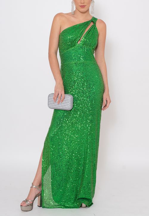 Vestido Jully longo Powerlook - verde (disponível apenas nas loja Niterói)