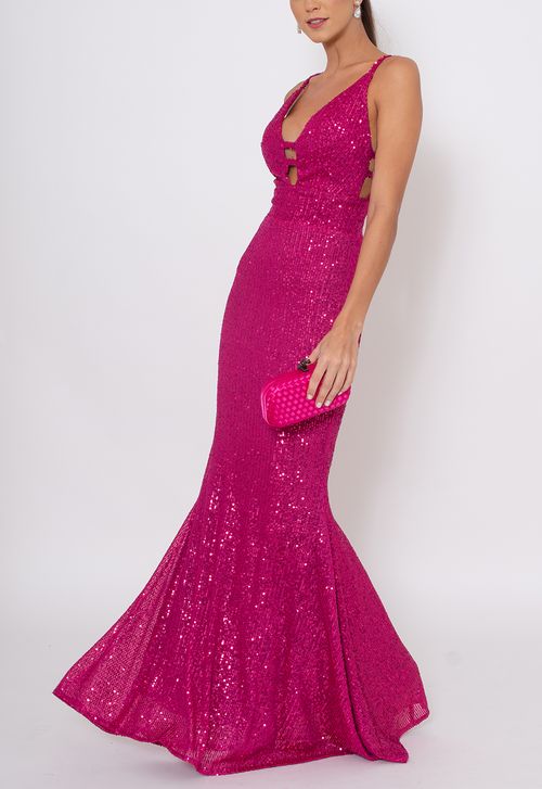 Vestido Napoles longo Powerlook - rosa pink