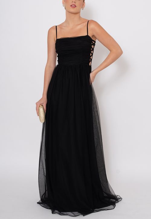 Vestido Messina longo Powerlook - preto