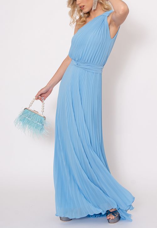 Vestido Lita longo Powerlook - azul baby blue
