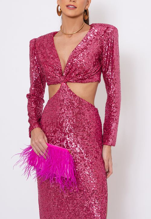 Vestido Olivia longo Amissima - rosa
