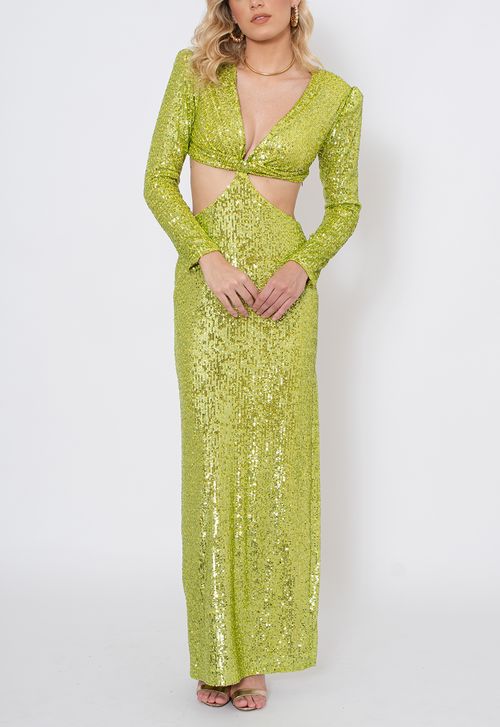 Vestido Olivia longo Amissima - verde