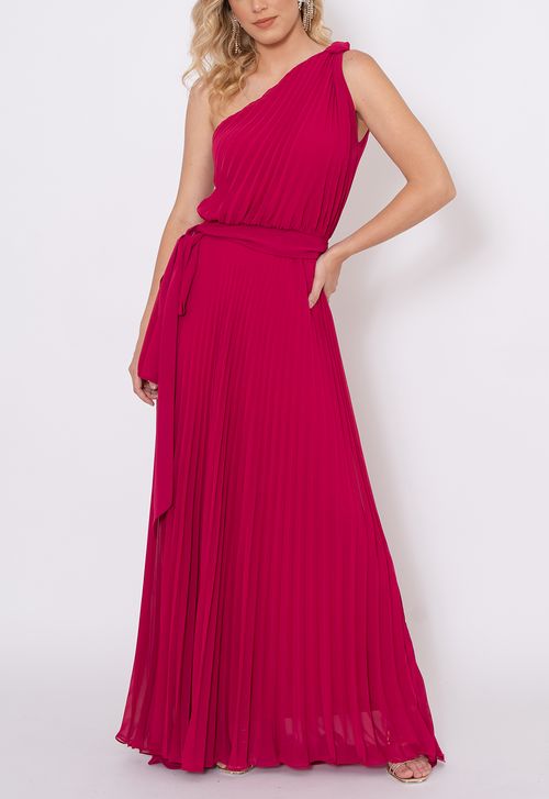Vestido Lita longo Powerlook - rosa fúcsia