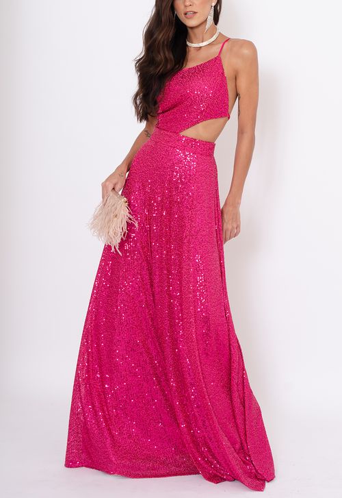 Vestido Plaza longo Powerlook - rosa pink
