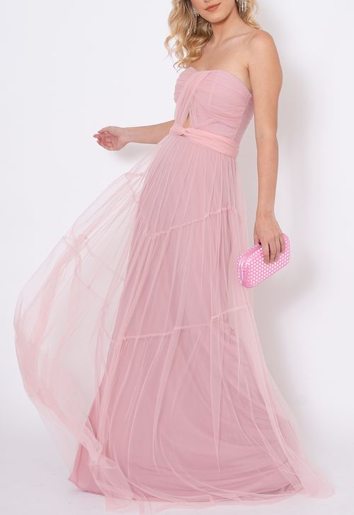 Vestido Maximus longo Powerlook - rosa
