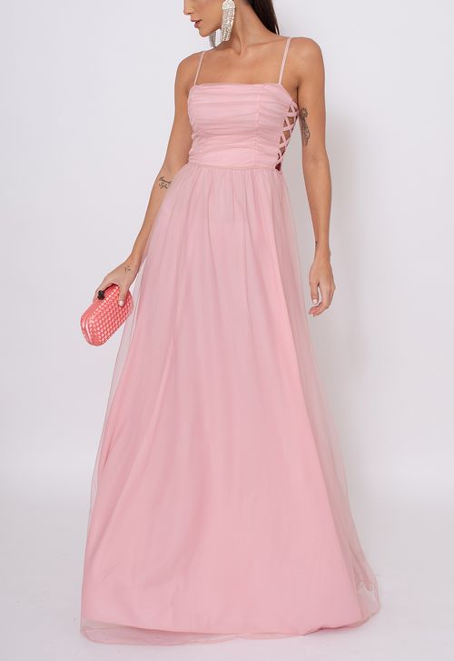 Vestido Messina longo Powerlook - rosa