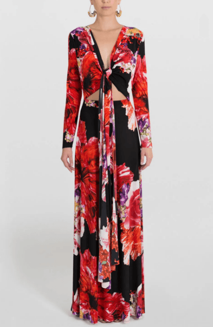 Vestido Florinda longo Powerlook - estampado preto (disponível apenas na loja Freguesia)