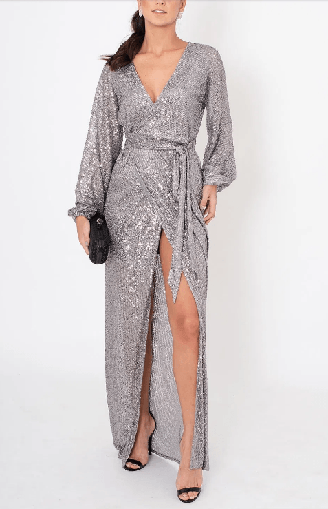 Vestido Lyana longo Powerlook - cinza grafite