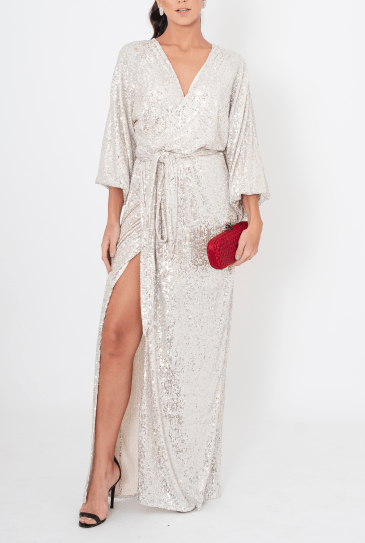 Vestido Lyana longo Powerlook - prata