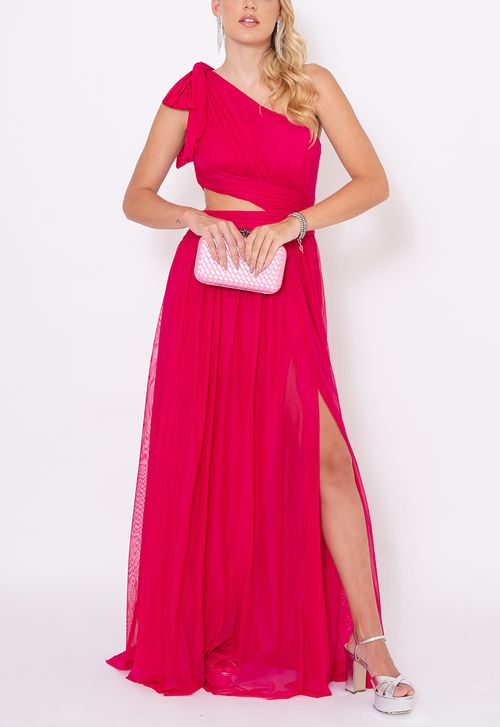 Vestido Ella longo Powerlook - rosa fúcsia