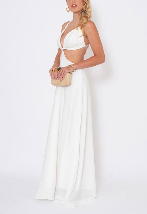 Vestido Taissa longo Powerlook - branco