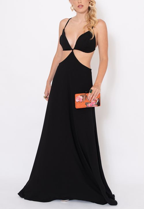 Vestido Taissa longo Powerlook - preto