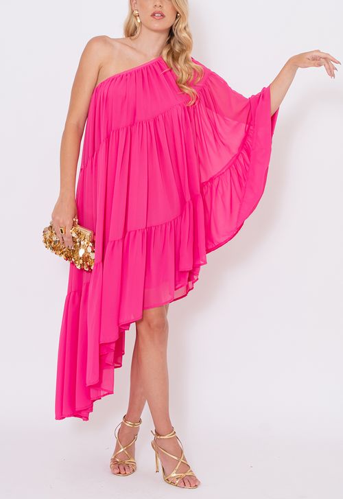 Vestido Anjo midi Powerlook - rosa pink